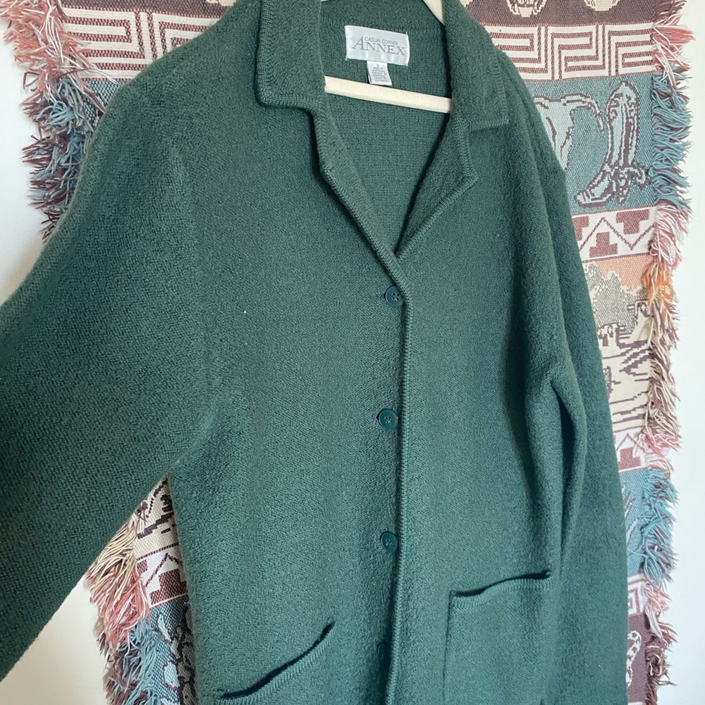 Annex Women's Green Cardigan Sweater - Picture 2 of 4
